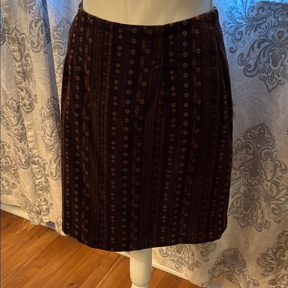 Express Black and Brown Patterned Pencil Skirt